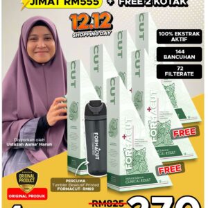 PAKEJ TRANSFORMASI ( 4 KOTAK FORMACUT + FREE 2 KOTAK + 1 TUMBLER EXCLUSIVE )